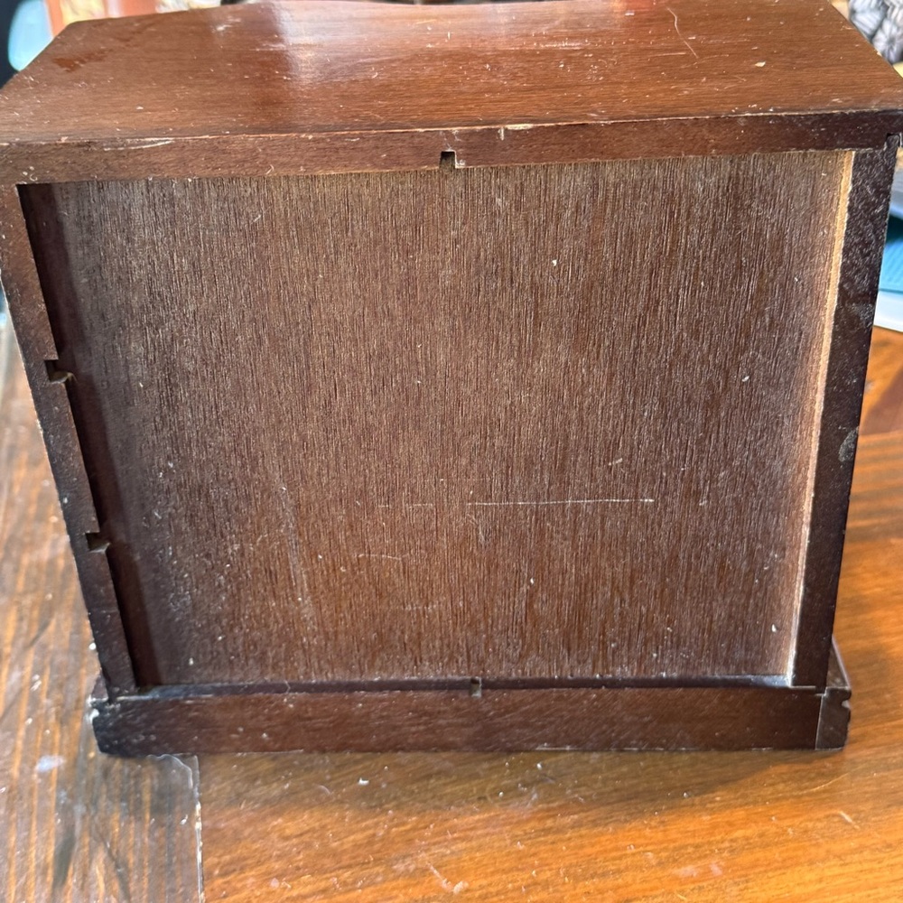 vintage wood jewelry box etched glass rose 3 drawers lined - Picture 10 of 13